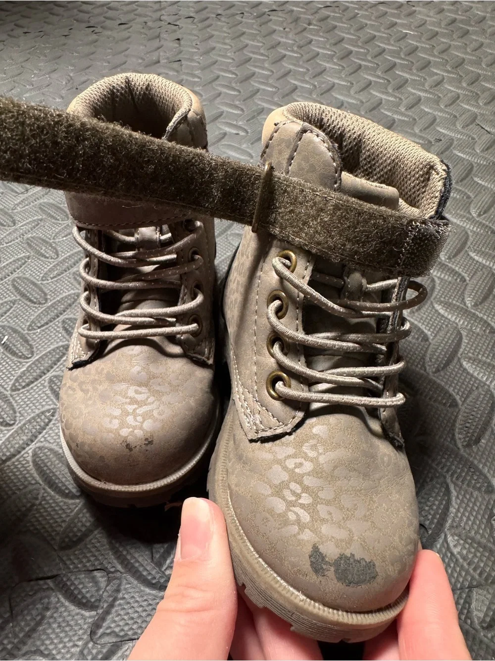 Toddler girl Stride Rite Brown Lace-Up & Hook-Loop Kids Boots USED